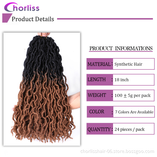 Wholesale Ombre Long Wave Gypsy Style Goddess Faux Locs Crochet Braids Synthetic Hair Extension Braiding Hair Synthetic Bulk